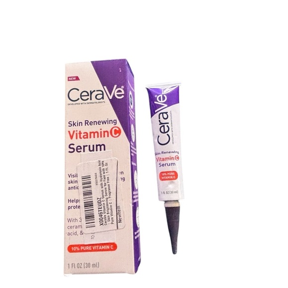 CeraVe Skin Renewing Vitamin C Serum 1oz Hyaluronic Acid Vit B5 10% VIT C NIB - Picture 1 of 2